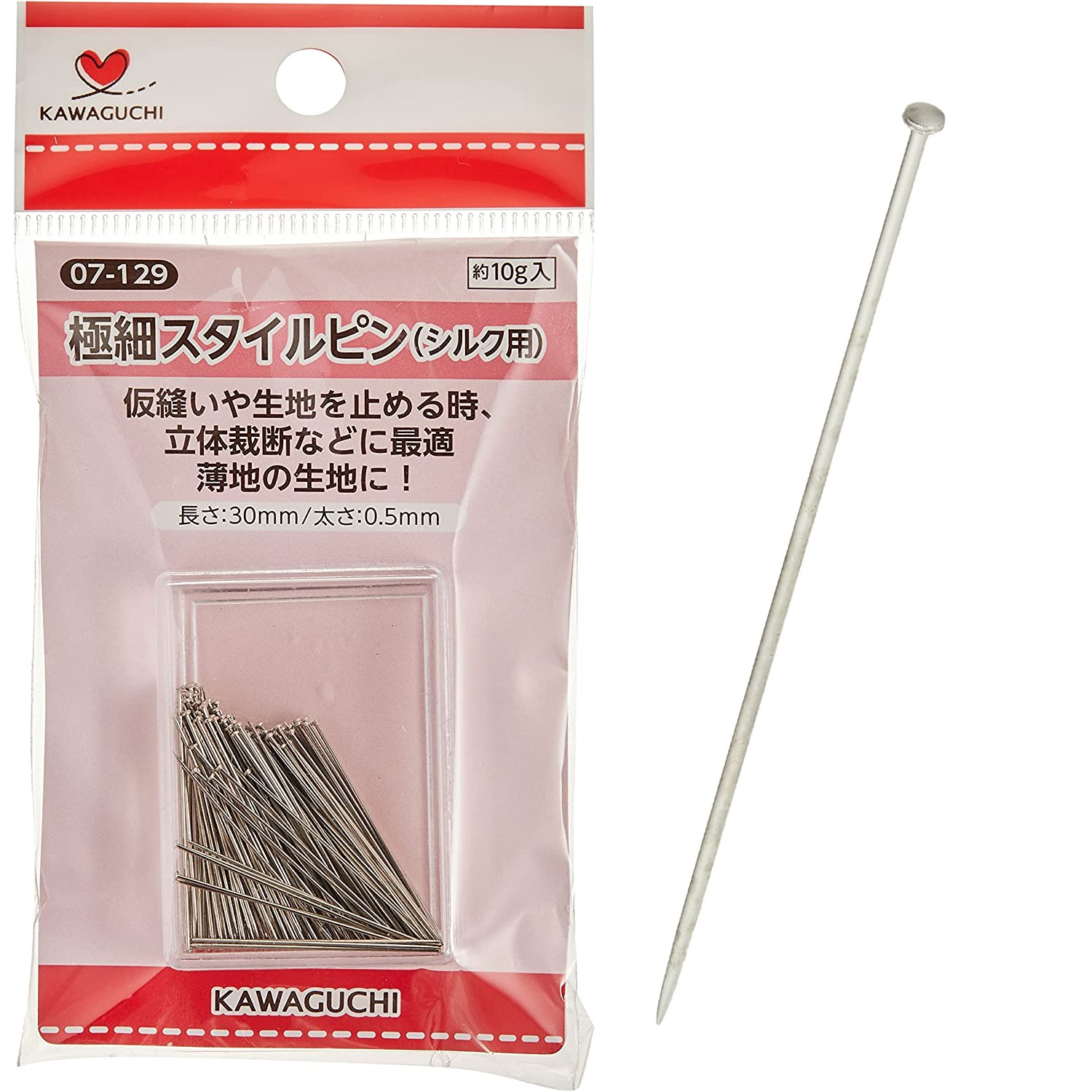 TK07129 KAWAGUCHI Pins Super thin Style pins [for silk] (pcs)