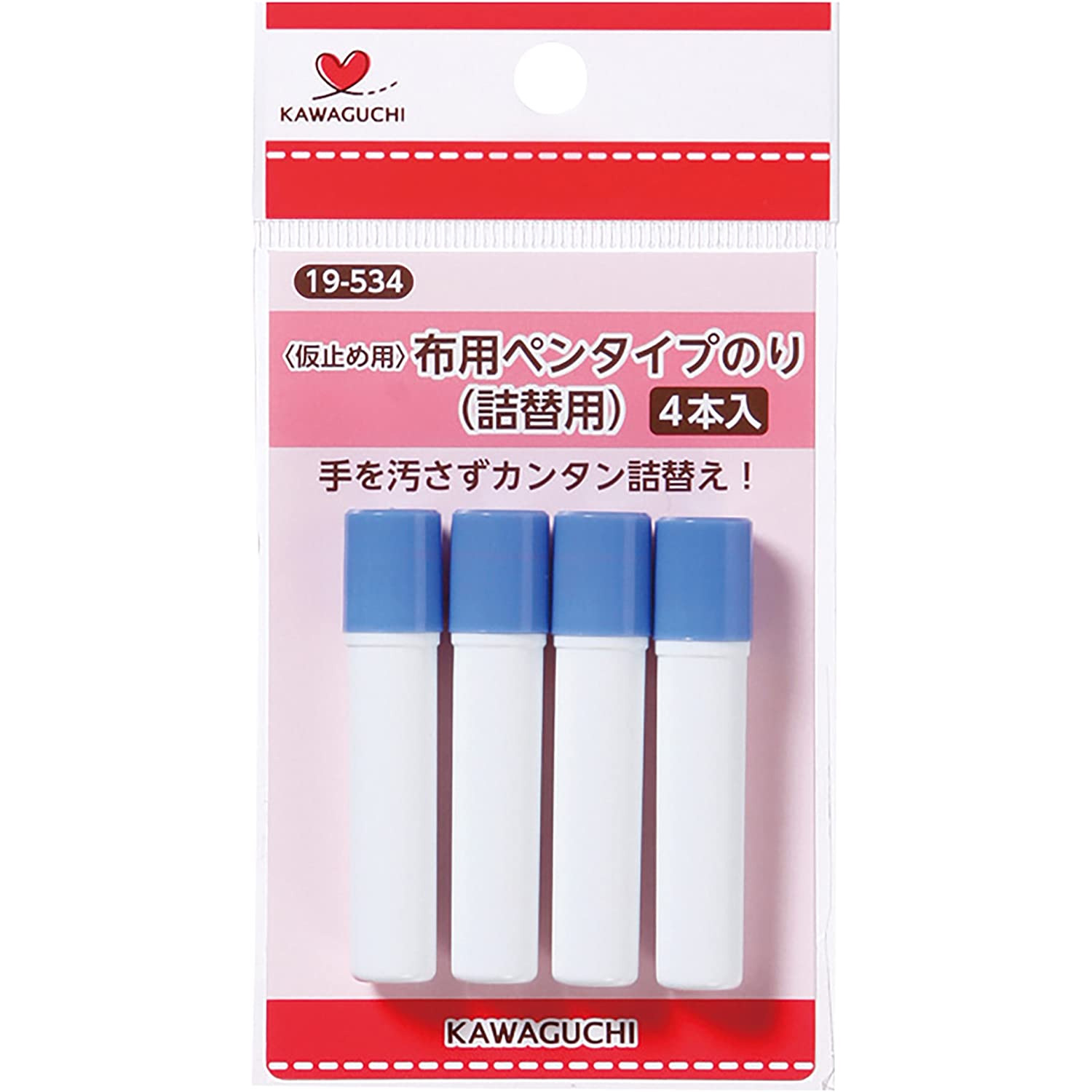 TK19534 KAWAGUCHI < temporary fixing > cloth for pen type glue refill (pcs)