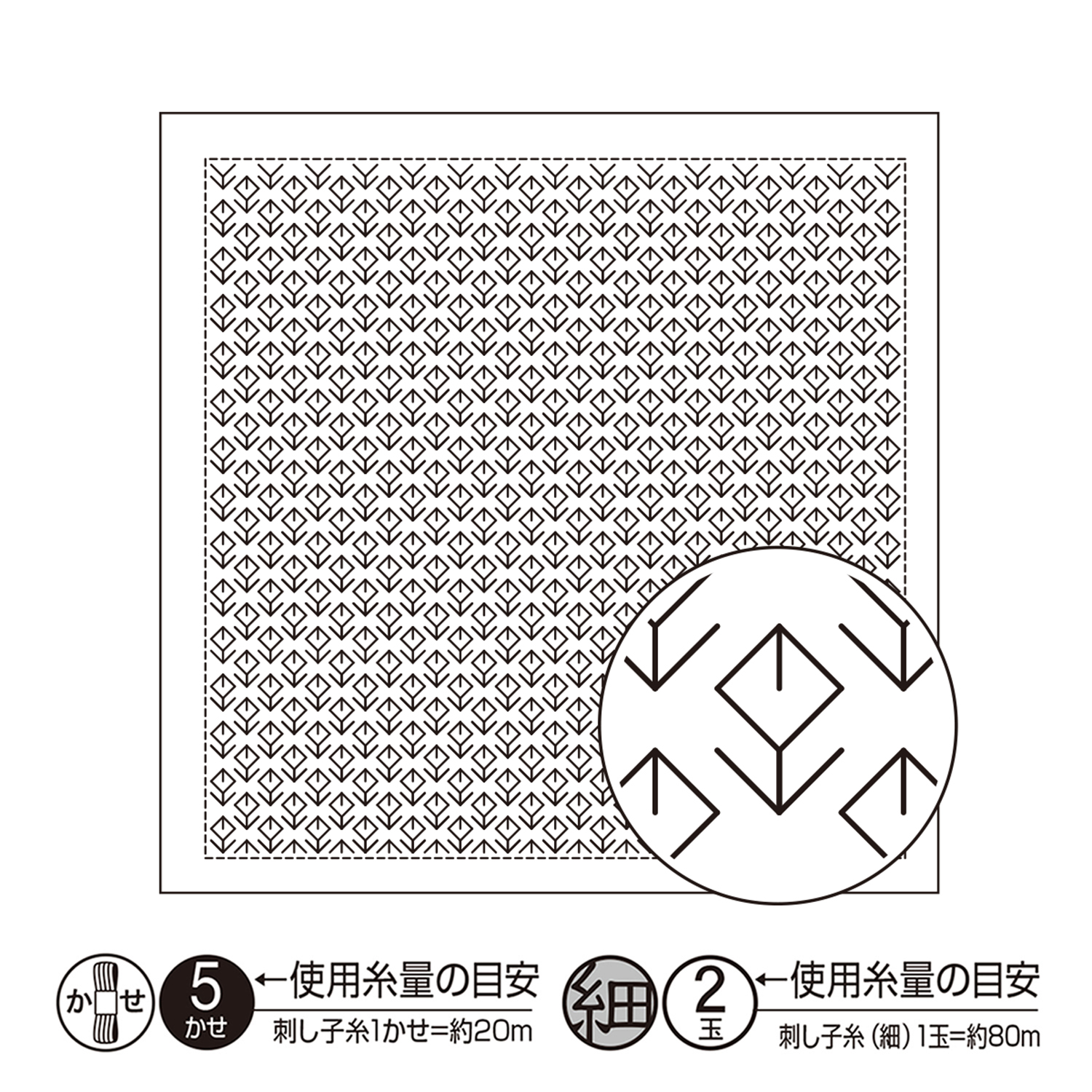 【お取り寄せ・返品不可】OHF-H1076 「一目刺し」 花ふきん布パック お花畑 （白) 3枚入り (袋)