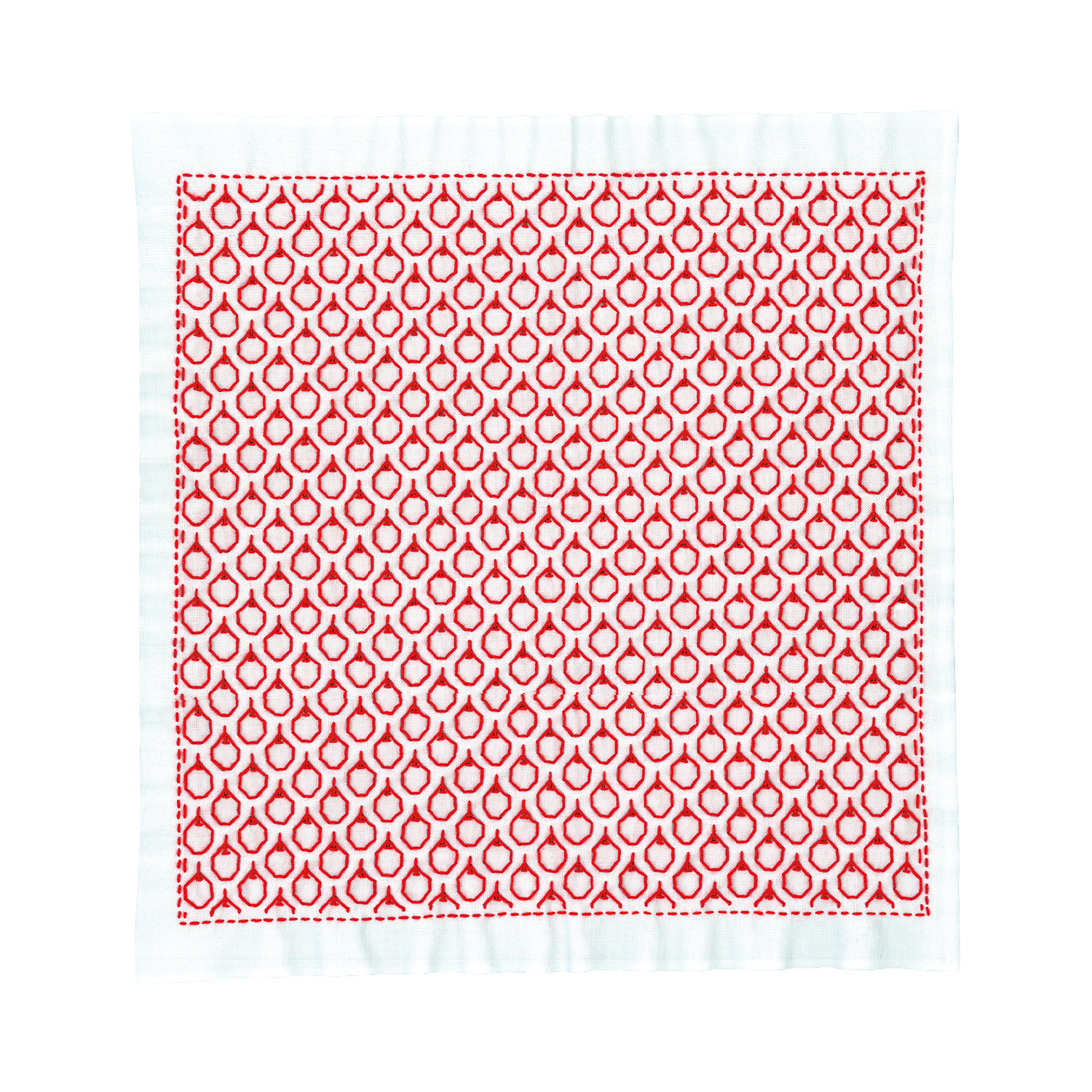 【Non-cancellable】 OLY-SK357 Sashiko Kit Hitomezashi Hanafukin Ringo  (pcs)