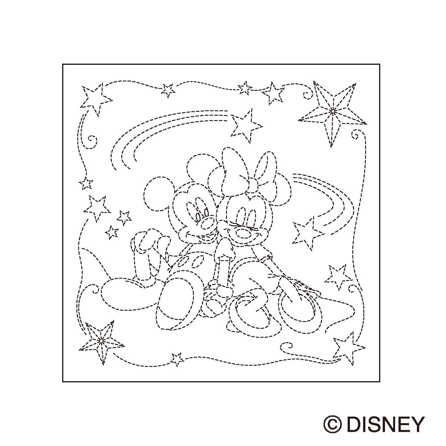 【お取り寄せ・返品不可】OHF-H1126 刺し子 花ふきん ディズニー/ピクサー刺し子 ミッキー&ミニー　 3枚入り　(袋)