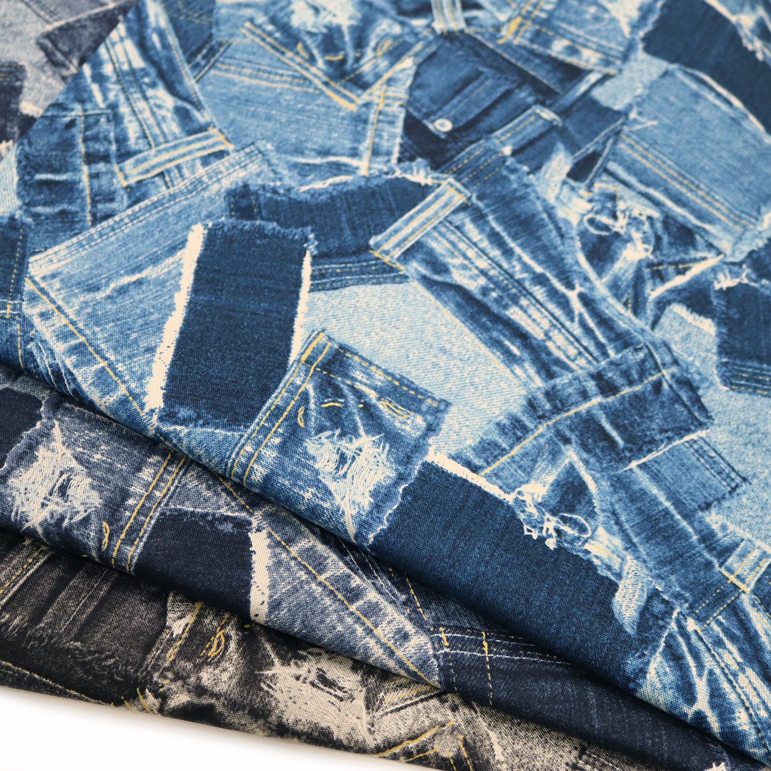 IBK38132-1 Denim pattern ox Printed Fabric 1m/unit (m)