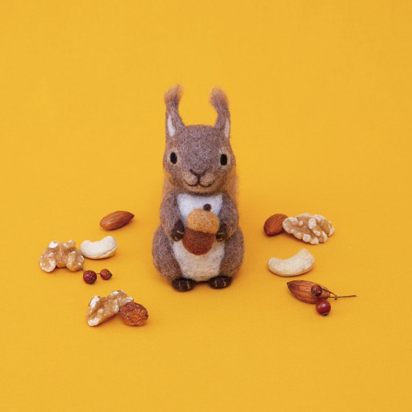 H441 572 ハマナカ フェルト羊毛キット フェルト羊毛でつくるかわいい動物たち りす 袋 手芸材料の卸売りサイトchuko Online