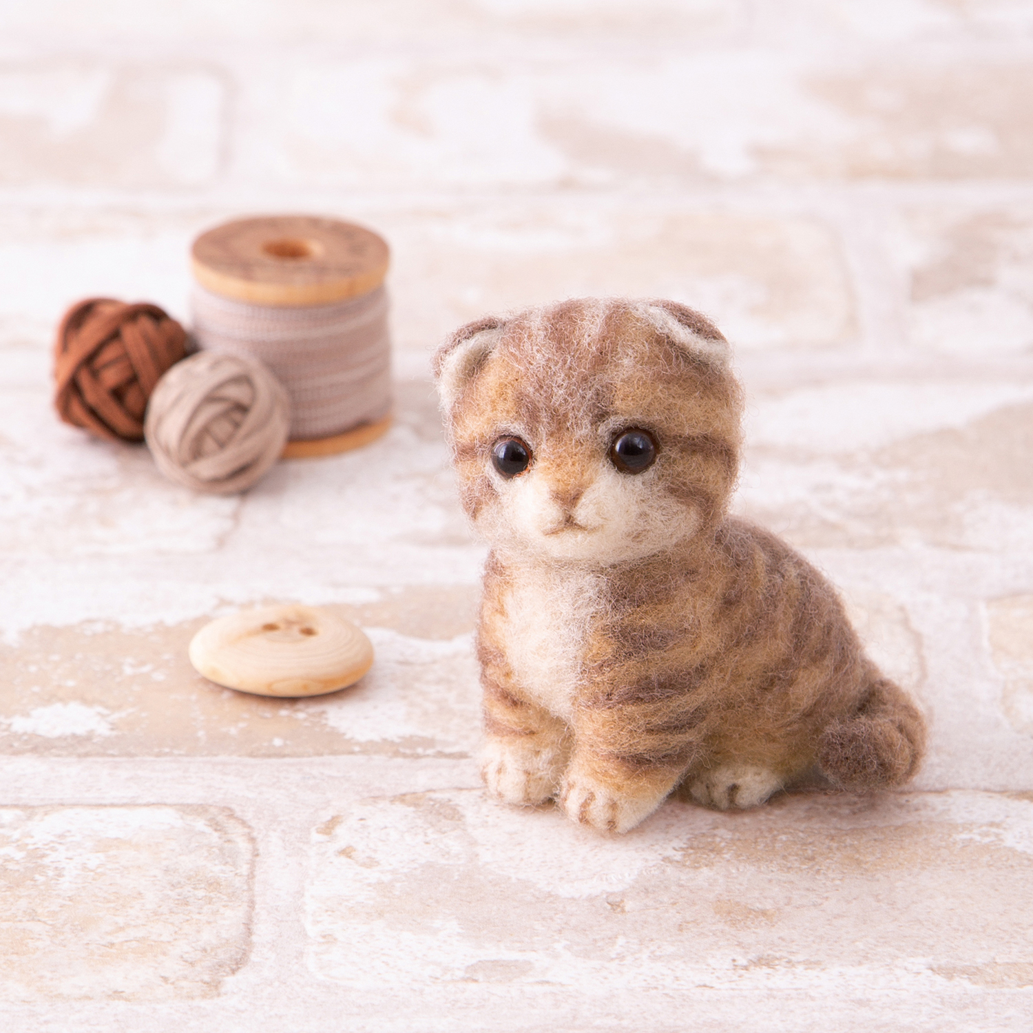 【年内終了】【お取り寄せ・返品不可】H441-649 スコティッシュフォールド 羊毛フェルトキット (個)