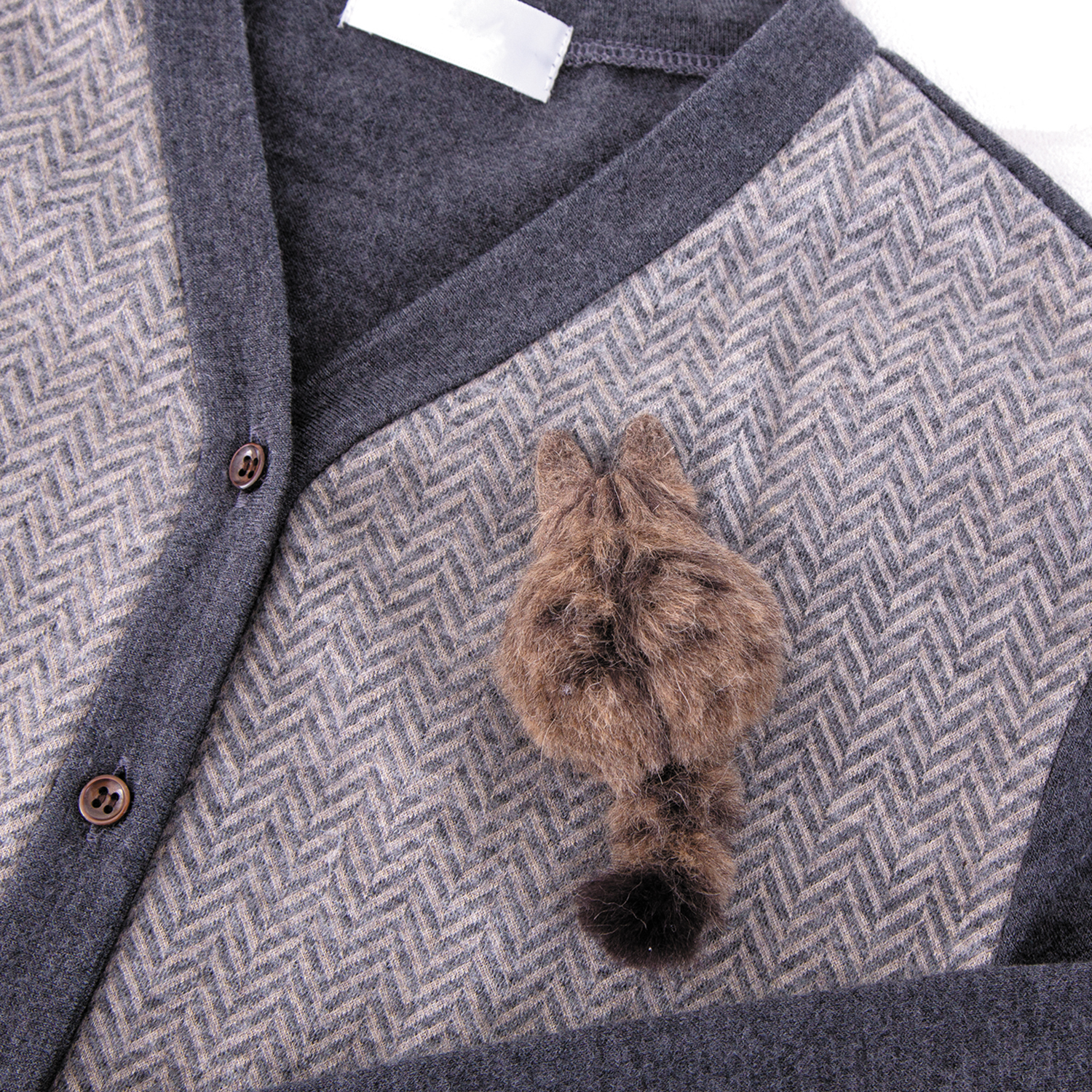 【お取り寄せ・返品不可】H441-647 キジトラのブローチ 羊毛フェルトキット (個)