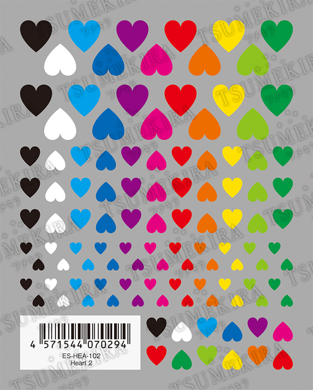 [Order upon demand, not returnable]ES-HEA-102　[TUMEKIRA]Nail Stickers　【ｅｓ】　Ｈｅａｒｔ　２ (Sheet)