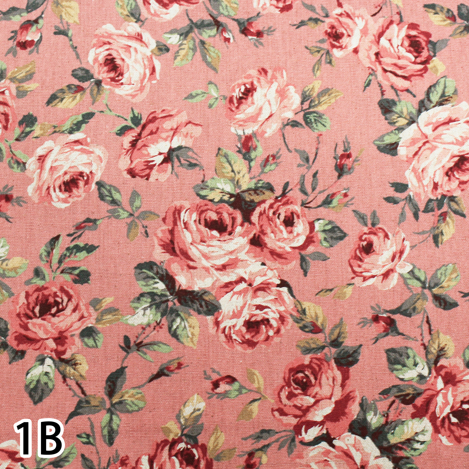 【WEB限定・原反特価】■AP51902H-1B 綿麻キャンバス生地 [ OLD ROSE ] 巾約110cm 原反（巻）