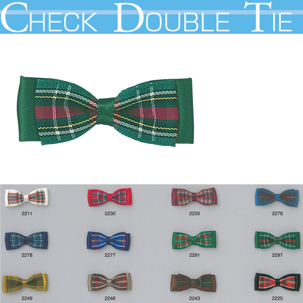 [Order upon demand, not returnable]    ATW  Check Double Bow Tie   4 pcs