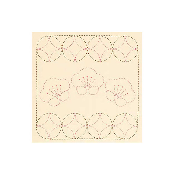 【お取り寄せ・返品不可】OLY-SK244 花ふきんキット 花ふきん梅と丸七宝（生成) (組)