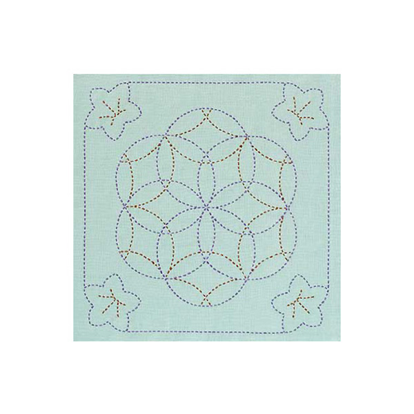 【お取り寄せ・返品不可】OLY-SK245 花ふきんキット 花ふきん桔梗と花刺し（浅葱) (組)
