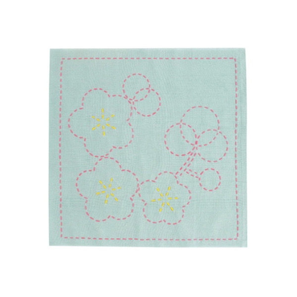 【お取り寄せ・返品不可】OLY-SK271 花ふきんキット 梅（浅葱）(組)