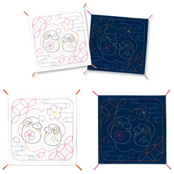 【お取り寄せ・返品不可】OLY-SK296 刺し子キット 花ふきんキット ひつじと七宝つなぎ(組)