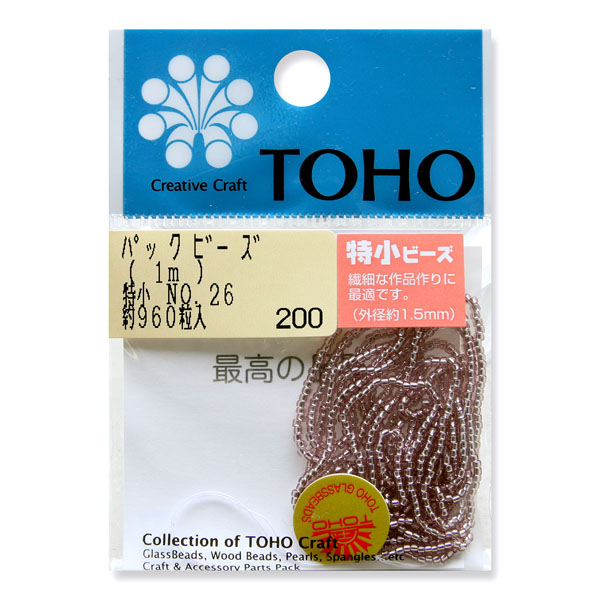 SSB-26-PC TOHO 糸通しビーズ特小 NO.26 銀メッキ 約960粒 (袋)