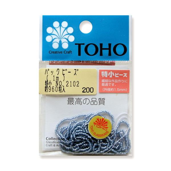 SSB-2102-PC TOHO 糸通しビーズ特小 NO.2102 銀メッキ・着色 約960粒 (袋)