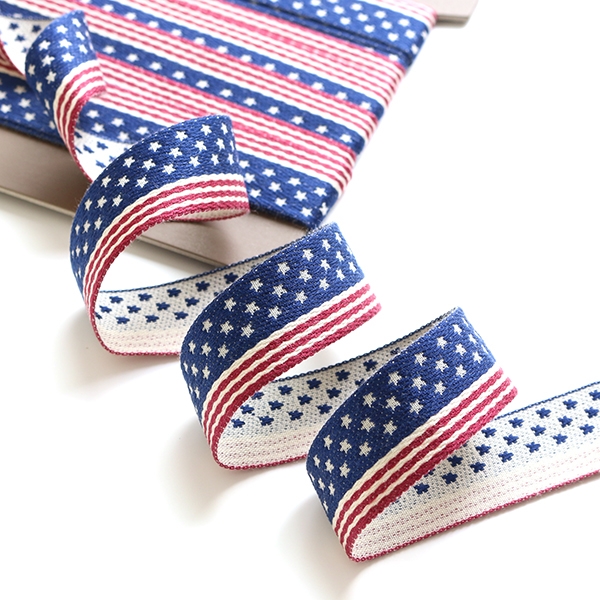 [Super Sale] KR5961-24MM Woven Ribbon Tape American Flag width approx. 24mm x 5m (roll)