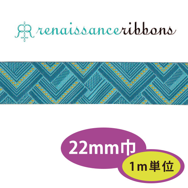 AB34-22-1 US Jaquard Woven Ribbon 22mm width 1m/unit (m)