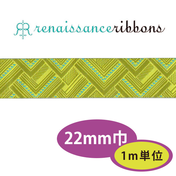 AB34-22-2 US Jaquard Woven Ribbon 22mm width 1m/unit (m)