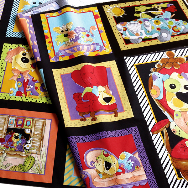 【0403再入荷】LORA692-284 Loralie Designs ドッグパネル USAプリント生地 58cmパネル 1枚単位 (枚)