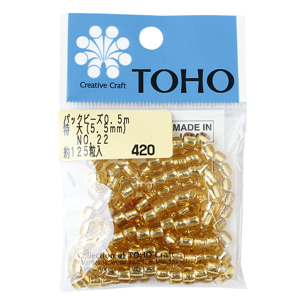 【キャンペーン対象】5LB-22-PC パックビーズ 特大 5.5mm 約125粒入 No.22 銀メッキ (枚)
