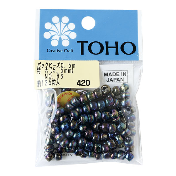 【キャンペーン対象】5LB-86-PC パックビーズ 特大 5.5mm 約125粒入 No.86 玉虫 (枚)
