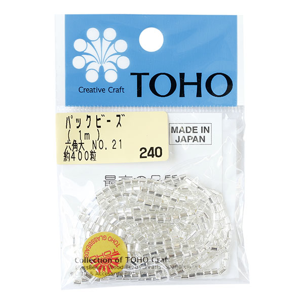 【キャンペーン対象】6KL-21-PC パックビーズ 六角大 約400粒入 No.21 銀メッキ (枚)