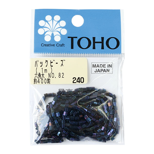 【キャンペーン対象】6KL-82-PC パックビーズ 六角大 約400粒入 No.82 玉虫 (枚)
