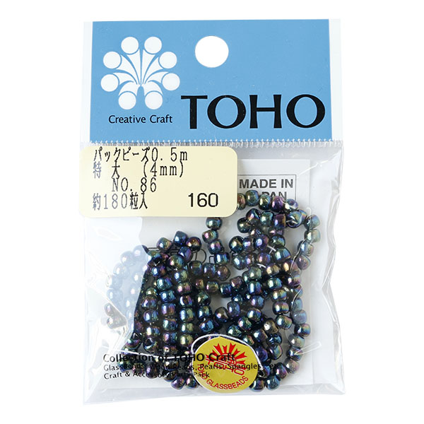 【キャンペーン対象】LLB-86-PC パックビーズ 特大 4mm 約180粒入 No.86 玉虫 (枚)