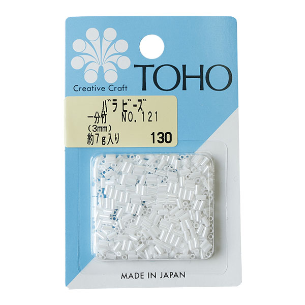 【キャンペーン対象】TK1-121-BA TOHO 竹ビーズ 一分竹 約3mm 約7g入 No.121 ギョクラスター (枚)