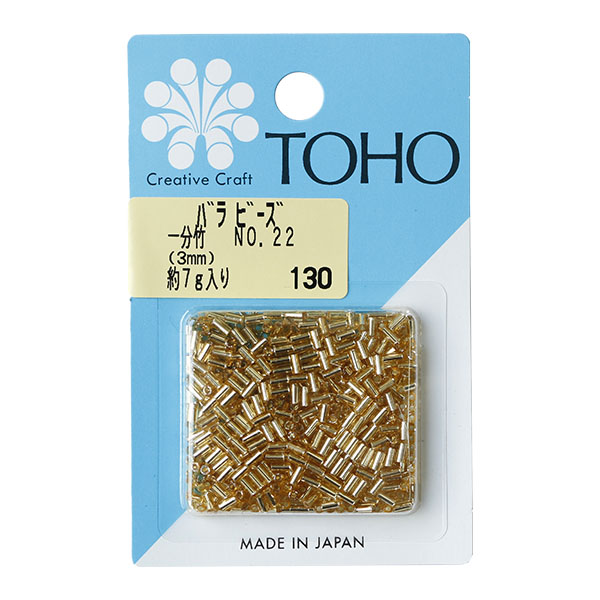 【キャンペーン対象】TK1-22-BA TOHO 竹ビーズ 一分竹 約3mm 約7g入 No.22 ゴールド (枚)