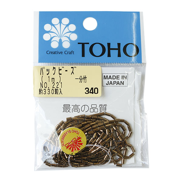 【キャンペーン対象】TK1-221-PC TOHO 竹ビーズ 一分竹 約3mm 約7g入 No.221 コゲ金 (枚)