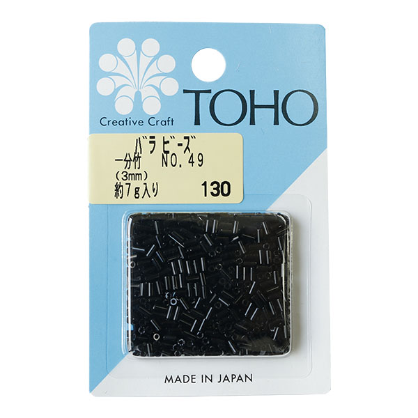 【キャンペーン対象】TK1-49-BA TOHO 竹ビーズ 一分竹 約3mm 約7g入 No.49 黒 (枚)