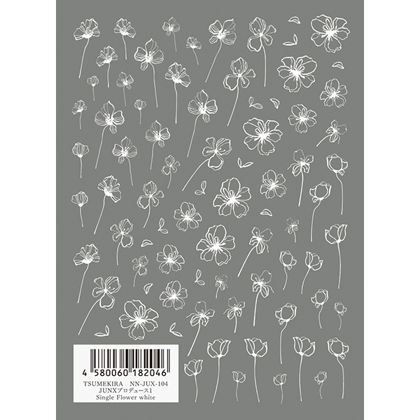 【お取り寄せ・返品不可】NN-JUX-104 JUNXプロデュース1 Single Flower white ネイルシール (枚)