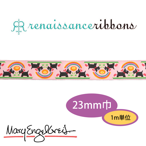 ME3-23 US Jaquard Woven Ribbon Mary Engelbreit 23mm width 1m/unit (m)