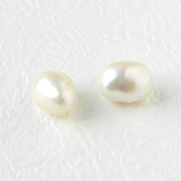 KE-TAN2 Freshwater Pearl  Baroque Big", approx.W12 x H14mm 4pcs/pack",  White  (pack)