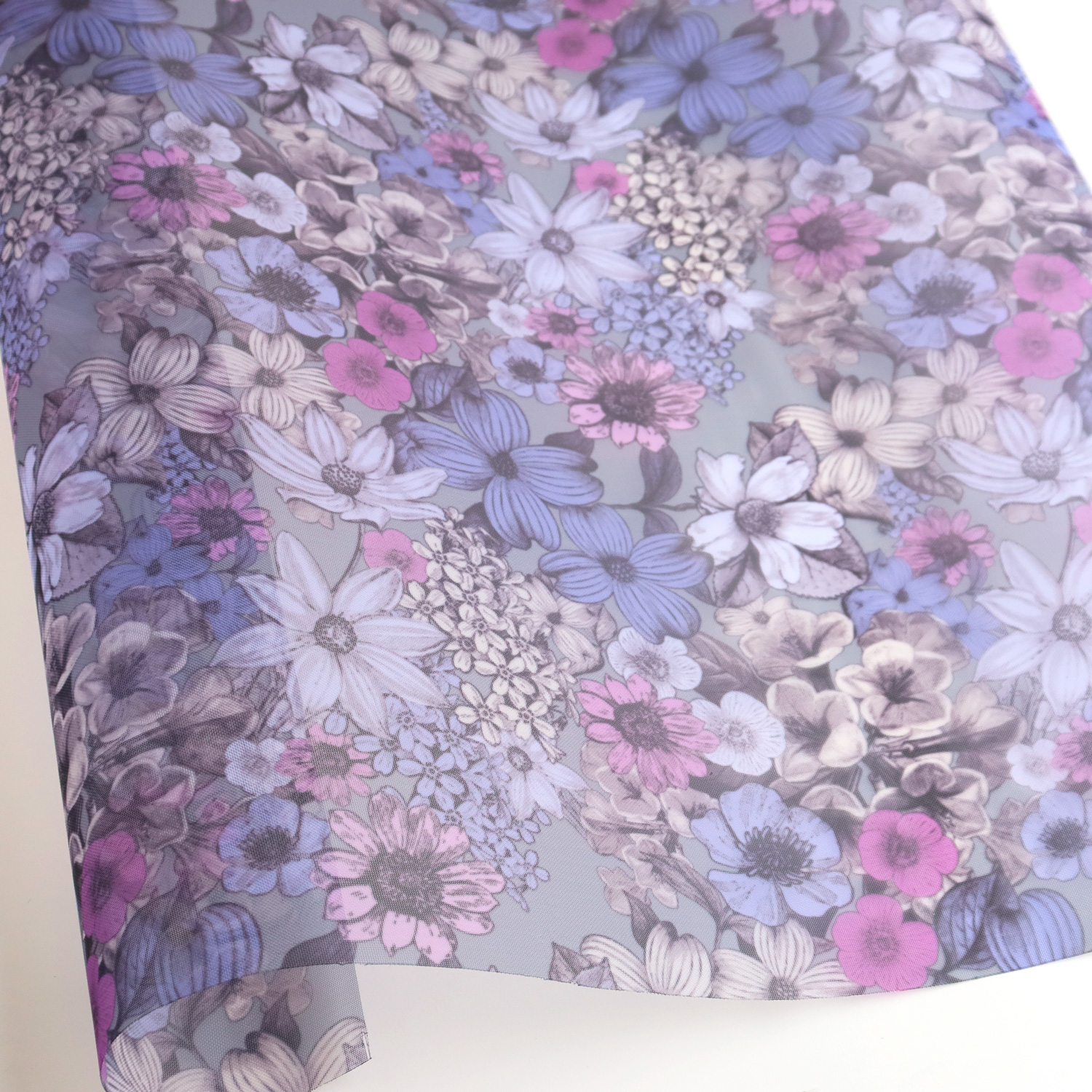 94631-1014 Printed Tulle width 68cm 1m unit (m)