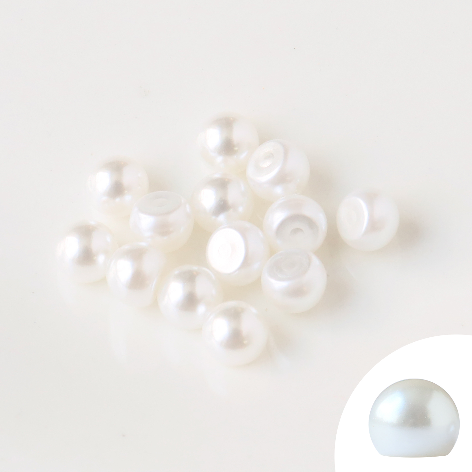 A12-600 Flat-bottomed Pearls 6mm 20pcs (pack)