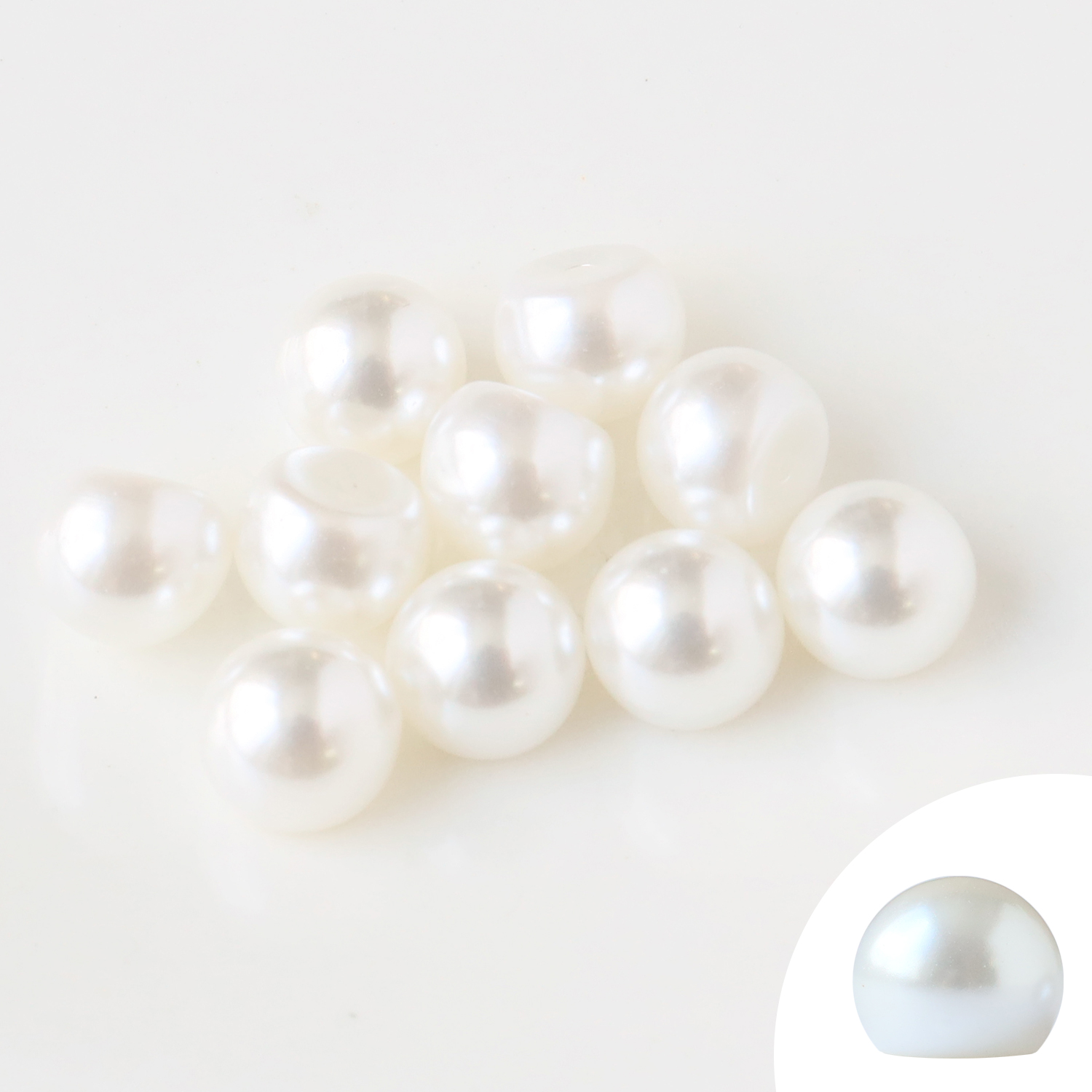 A12-601 Flat-bottomed Pearls 8mm 20pcs (pack)