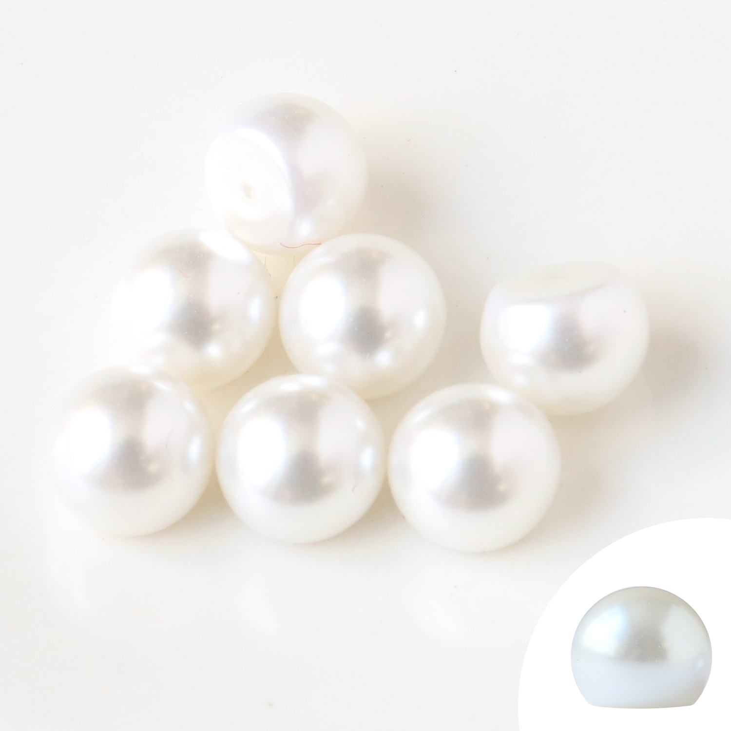 A12-602 Flat-bottomed Pearls 10mm 10pcs (pack)