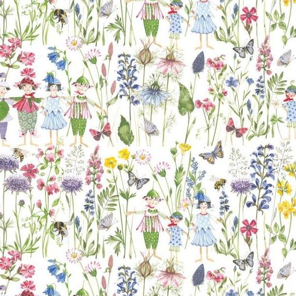 ■ACU3523-924R Flower and Fairy acufactum Printed Fabric Approx. 150cm Width"", Original fabric approx. 10m (roll)