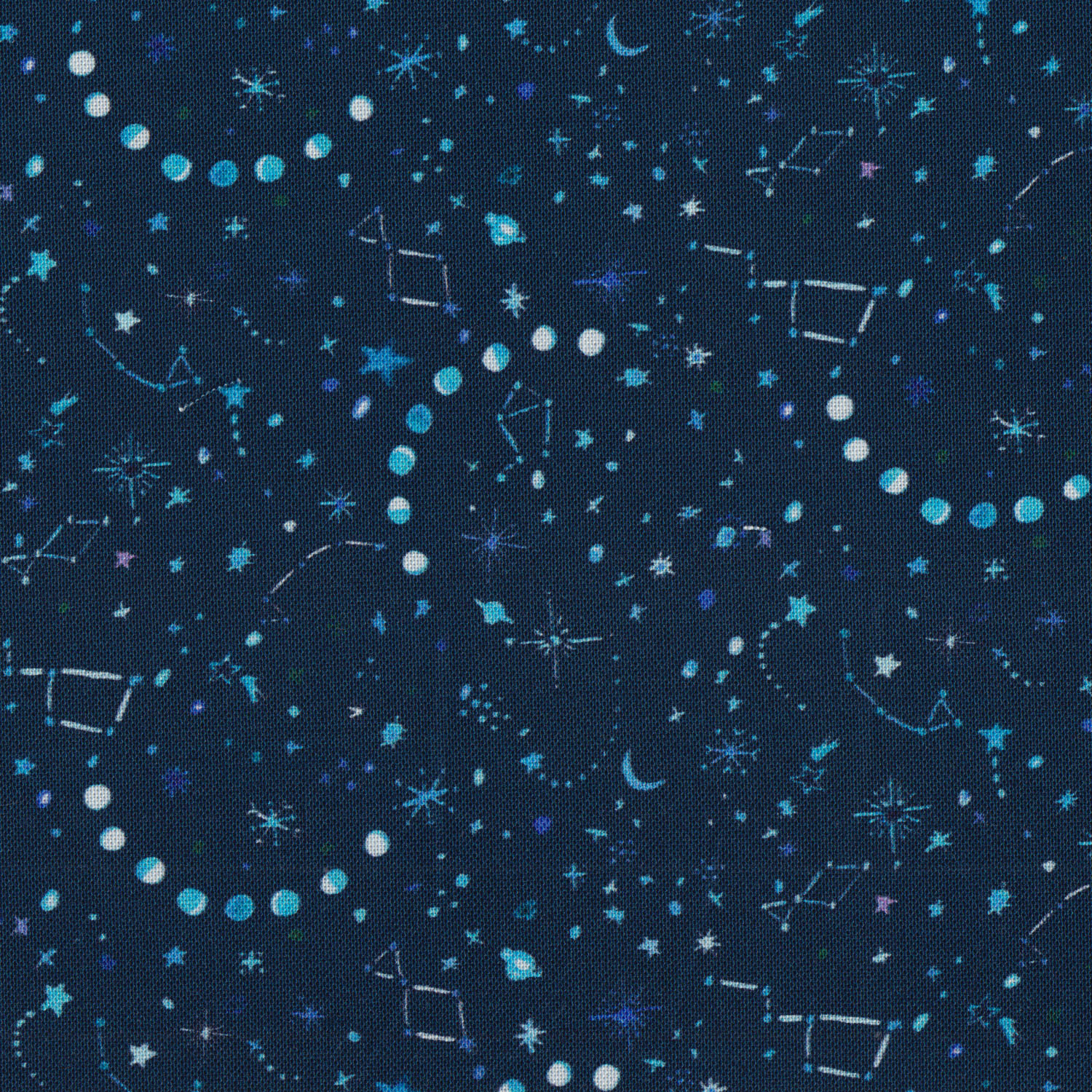 STELLA-DJL1752-MULTI ネイビー地星座柄  STELLA ステラ USAプリント生地 1m単位 (m)