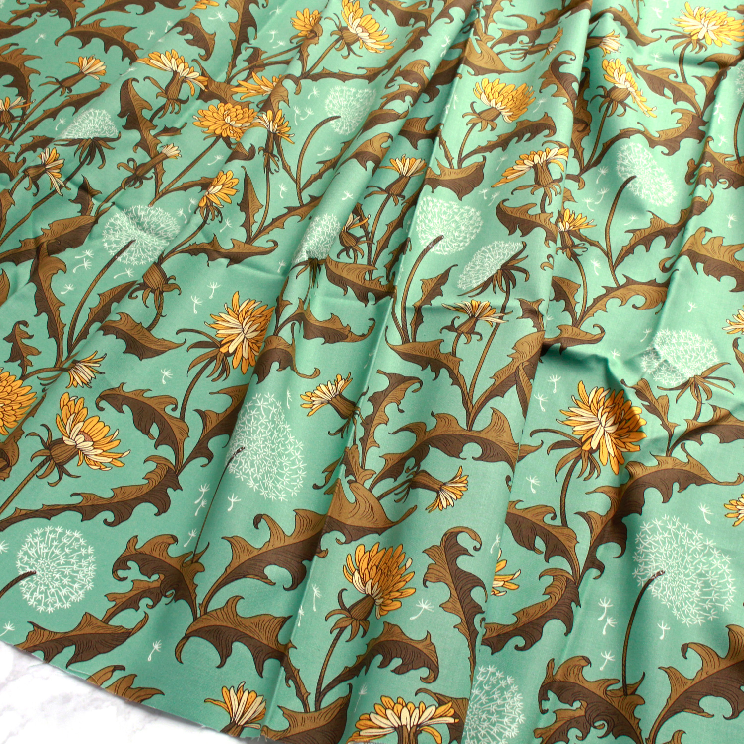 FSP-274 Chic green color Dandelion and cotton wool L size FreeSpirit Fabrics USAprint 1m (m)