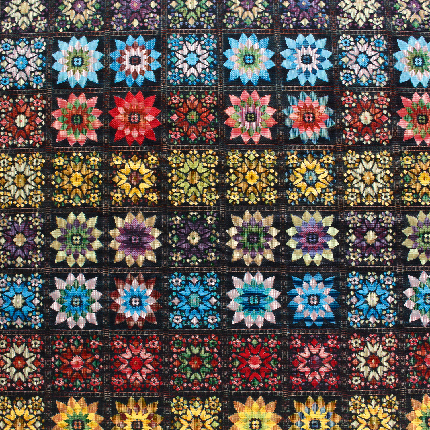 【0613再入荷】GB-FLOWERSMINI パッチワークフラワー オランダ輸入 ゴブラン生地 140cm巾 1m単位 (m)