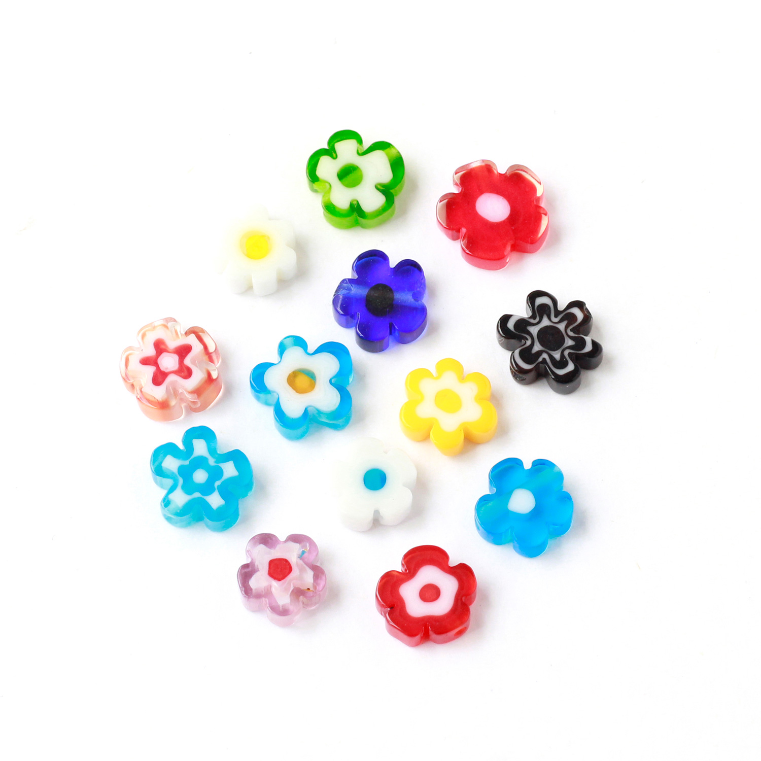 KE1432 ミルフィオリビーズ フラワー小 約8mm (袋)「手芸材料の卸売りサイトChuko Online」