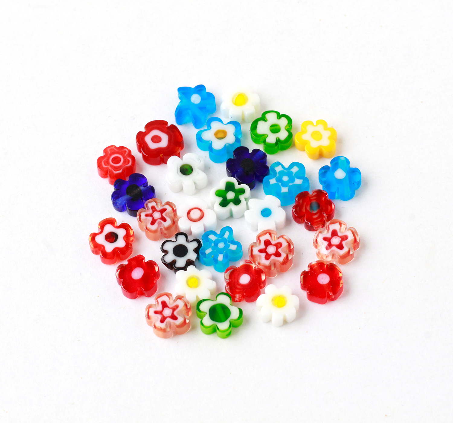 KE1432 ミルフィオリビーズ フラワー小 約8mm (袋)「手芸材料の卸売りサイトChuko Online」