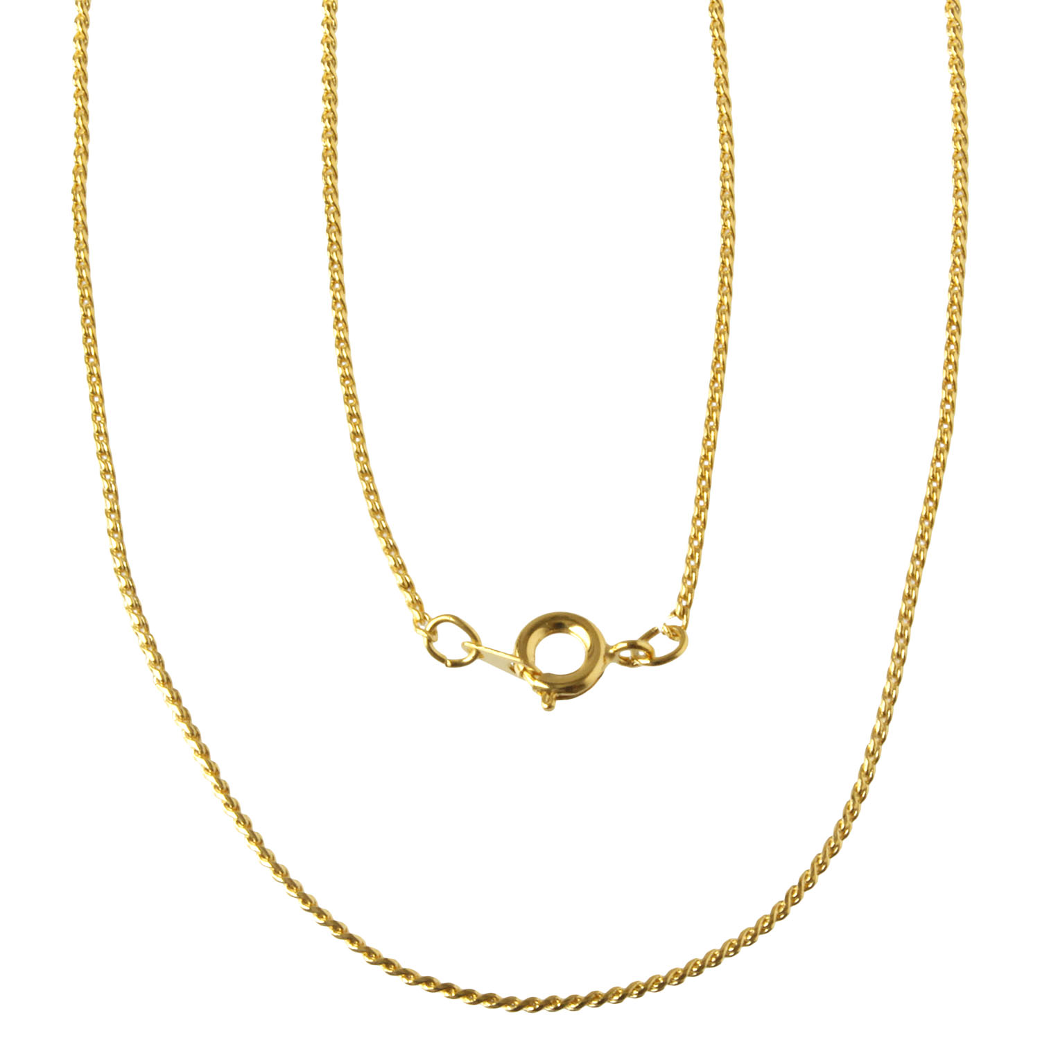 KE317 Necklace Chain with spring ring and tab , Length approx.40cm , 2 pcs of same color / pack   (pack)