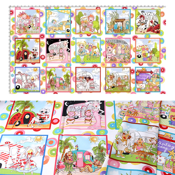 【1030再プリ】■LORA692-209R Loralie Designs ローラライデザイン Vintage Holiday Multi パネル 原反約10.9m (巻)