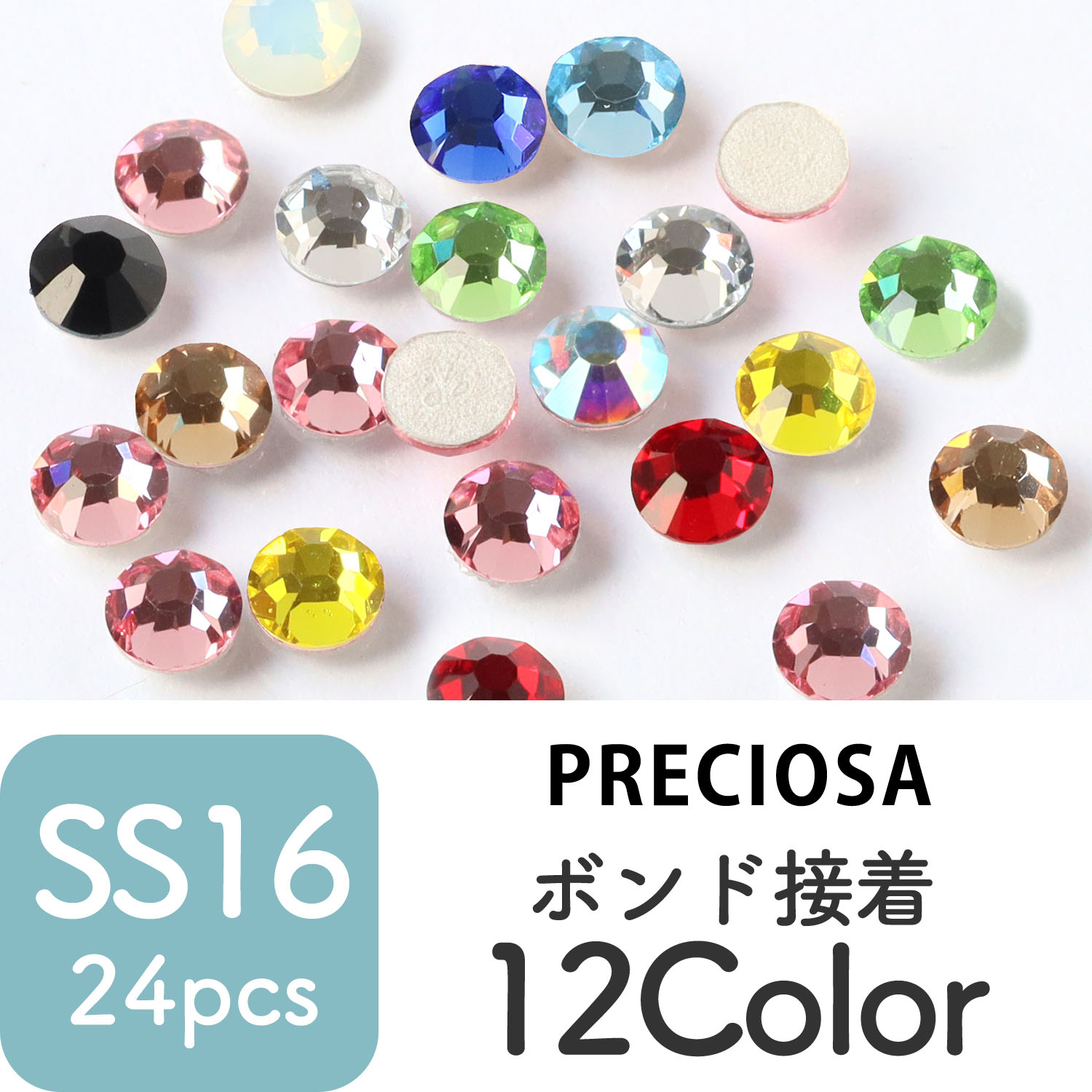 P2028SS16 PRECIOSA Rhinestones"", non-hotfix"", 4mm"", 24pcs (pack)