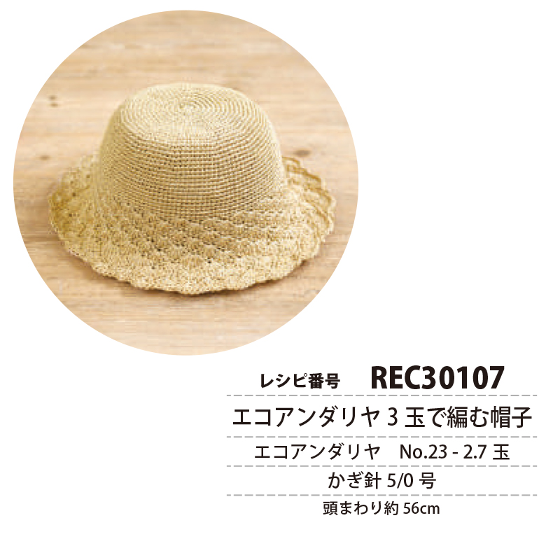 REC30107 エコアンダリア3玉で編む帽子 レシピ (枚)