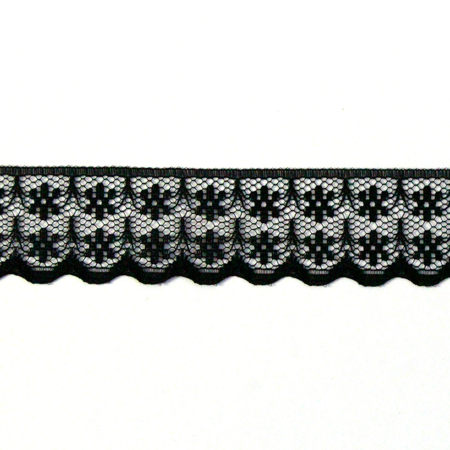 RL8838-09 ラッセルレース フラワー 50m 黒 幅22mm 50m巻 (巻)
