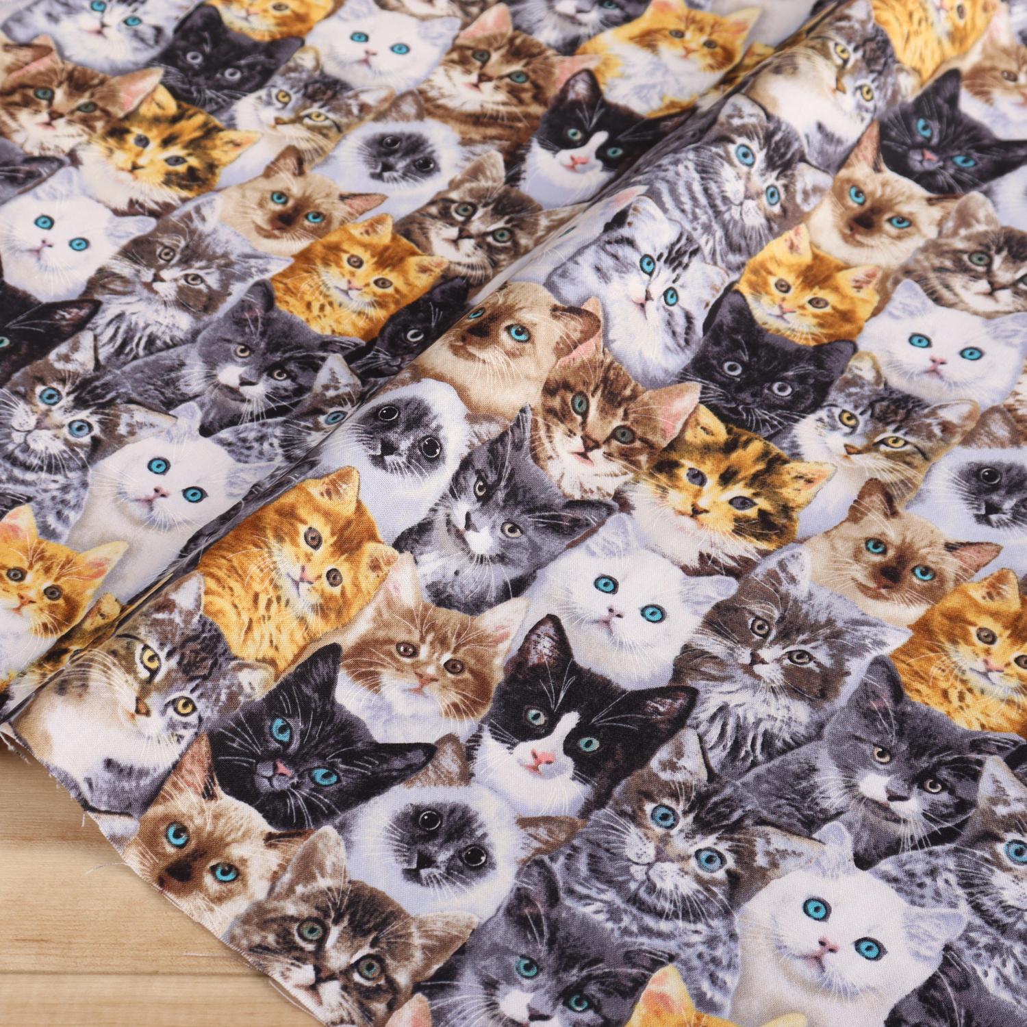 TIME-C8417-M Full of Cats TimeLess Treasures USA Print Fabric 1m Unit (m)